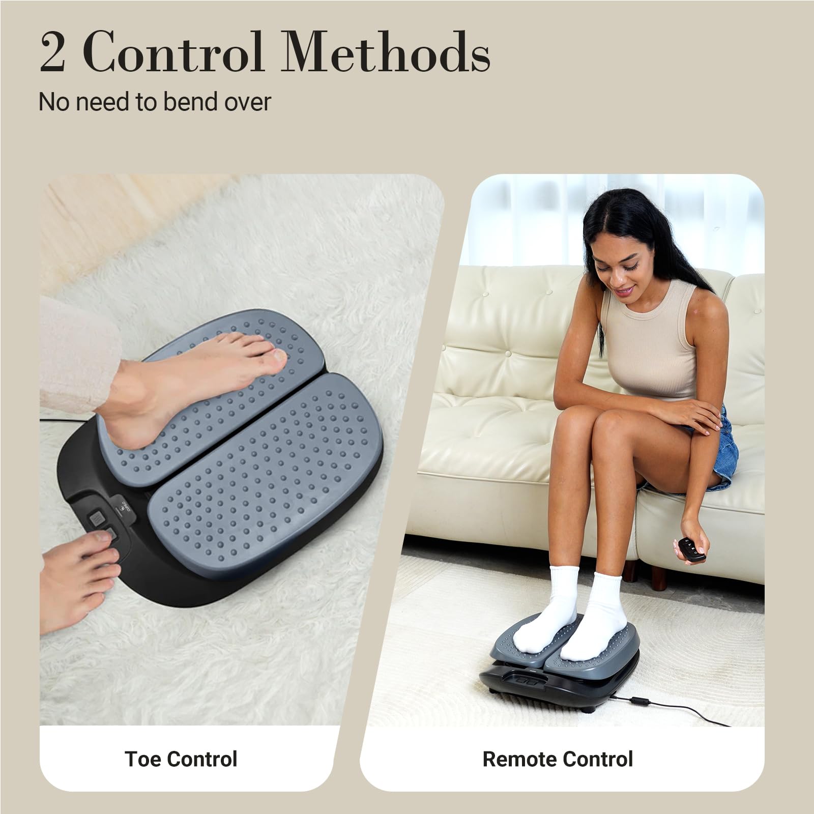 CuPiLo foot massager acting as a multipurpose device for feet and calves