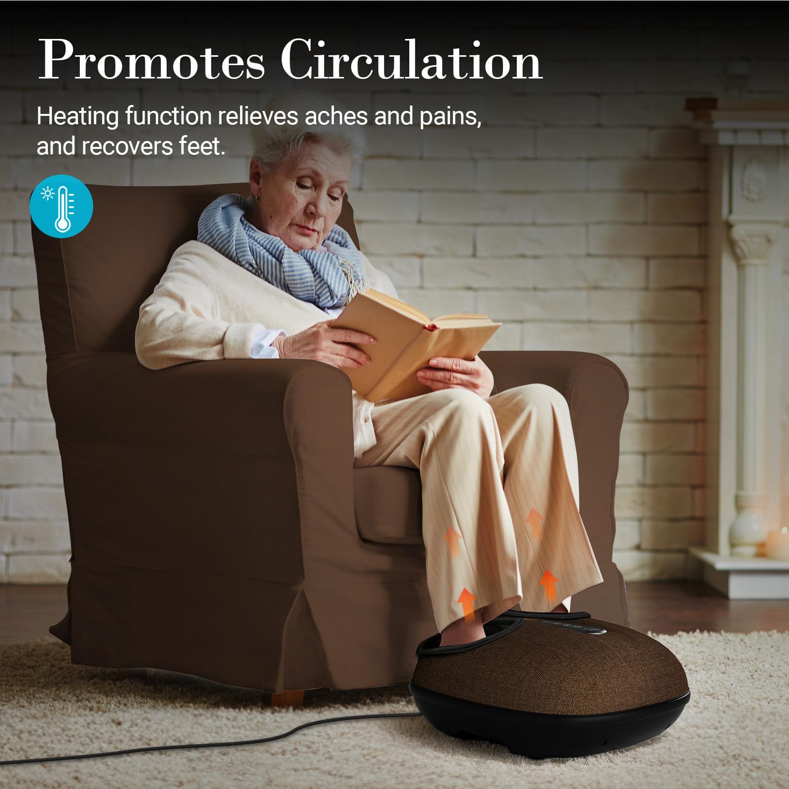 CuPiLo foot massager removable sleeve reveals washable fabric for easy hygiene.