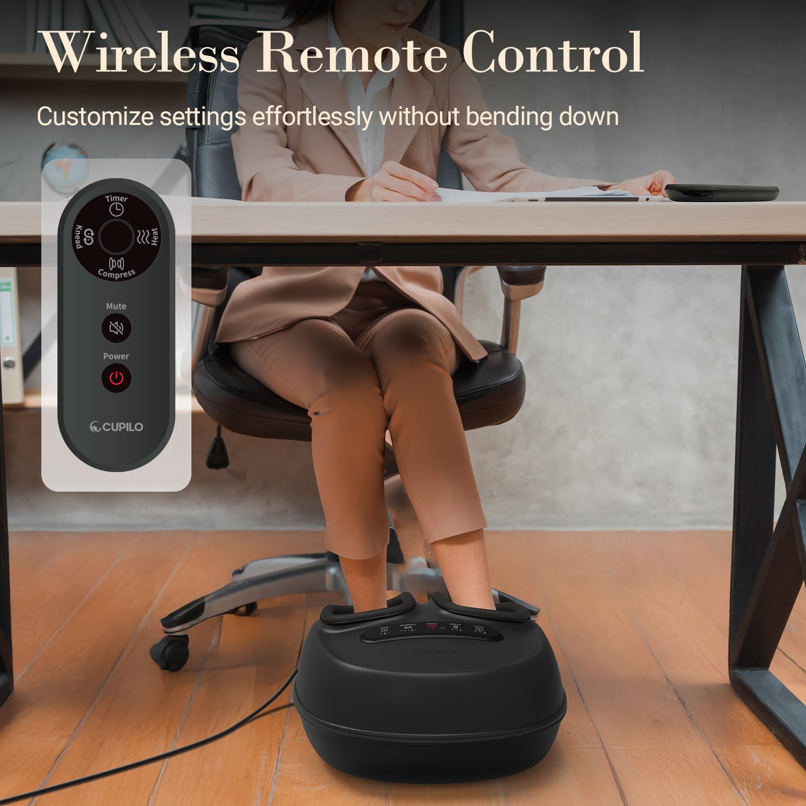 CuPiLo foot massager fits up to size 13 for most users.