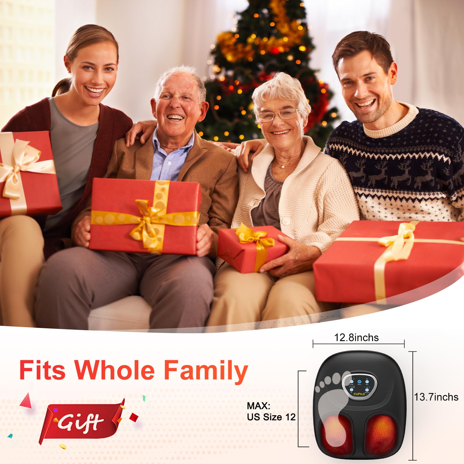 CuPiLo foot massager fits up to US size 13 for most feet