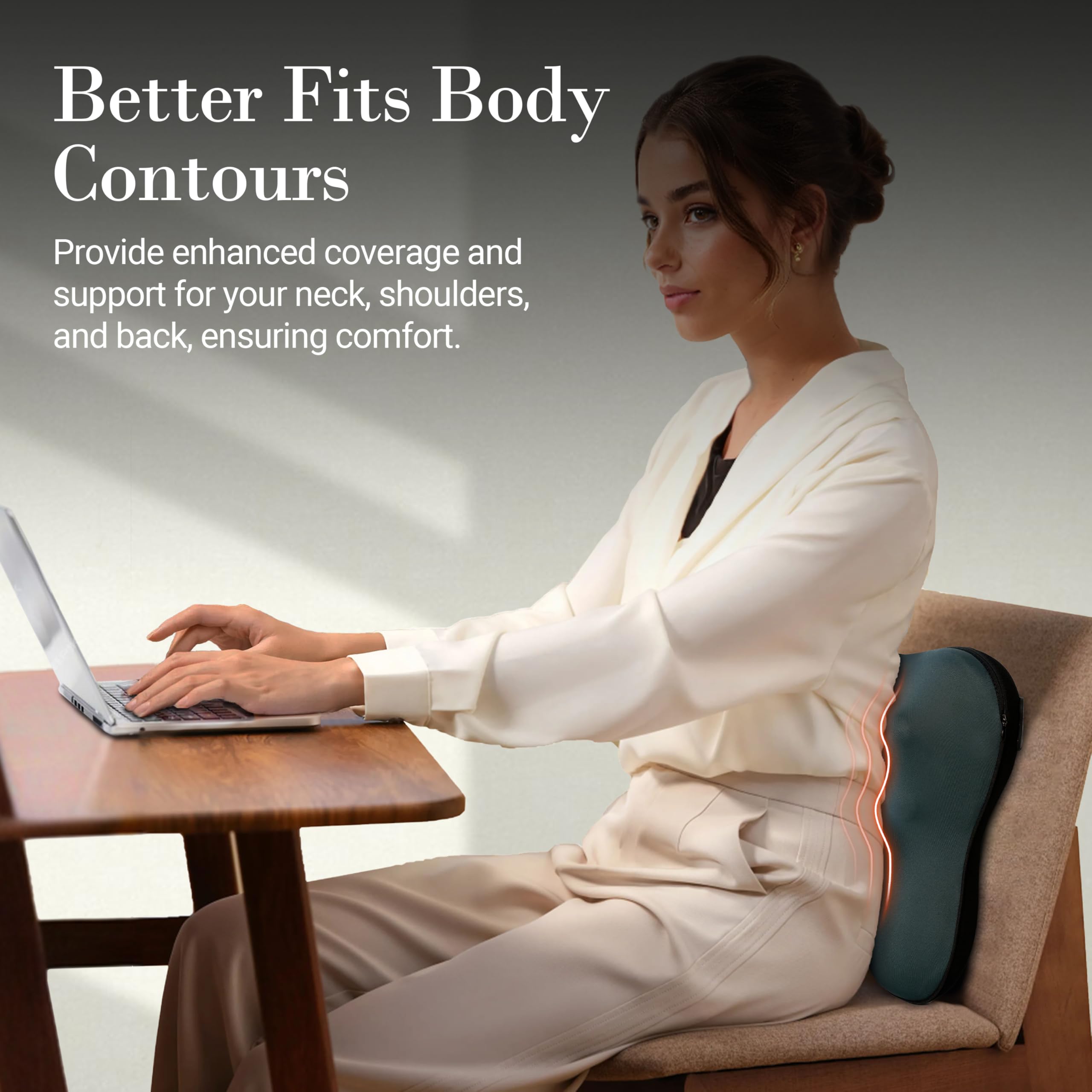 CuPiLo heat function enhances relaxation and circulation during massage.
