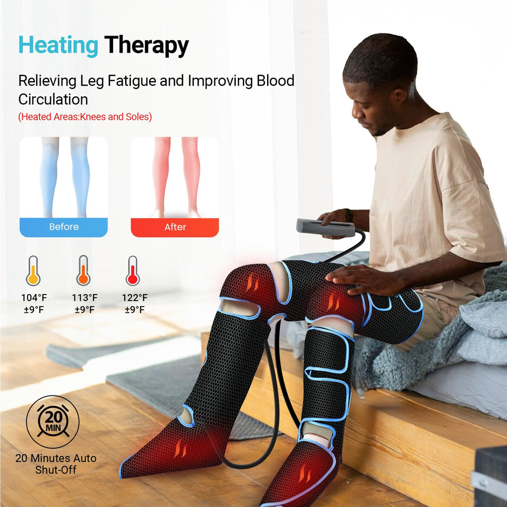 CuPiLo heating levels offer customizable warmth for soothing leg muscles