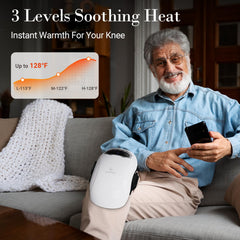 CuPiLo Knee Massager with Heat demonstrates three vibration modes for tailored knee relief.