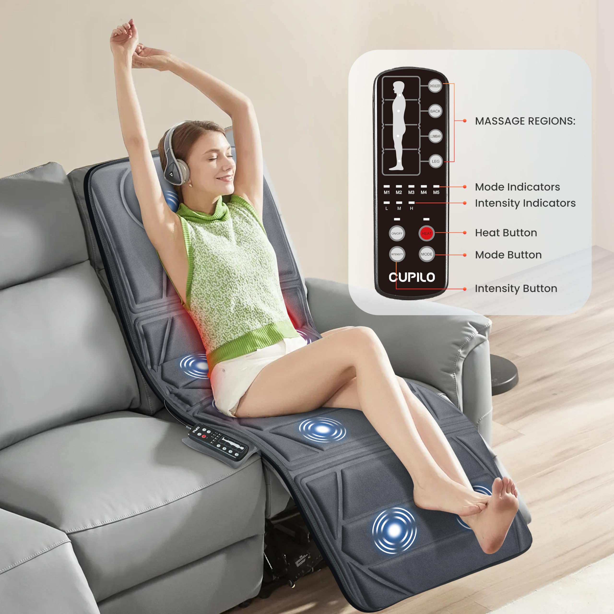 CuPiLo Massager Pad foldable design enables easy storage and portability