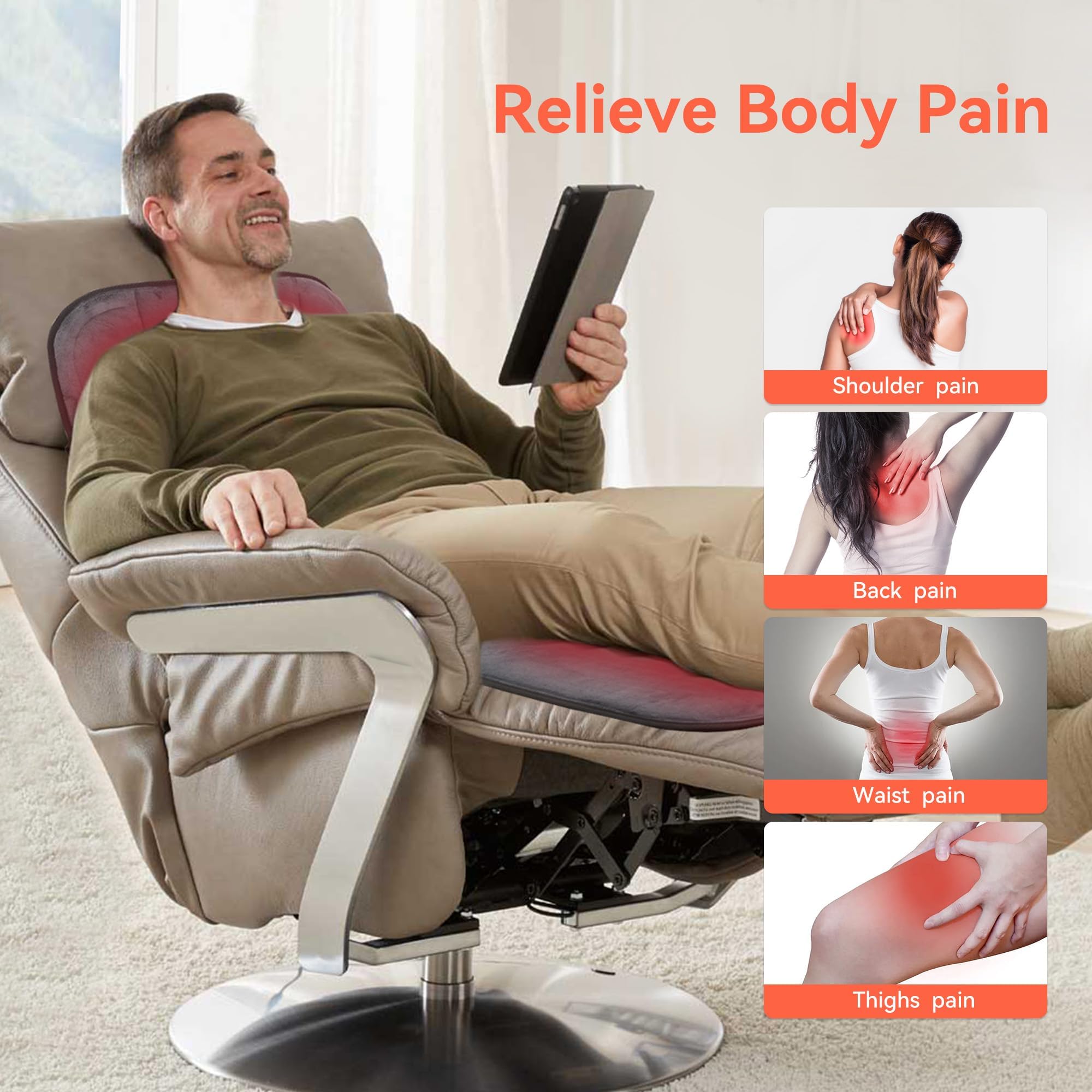 CuPiLo Massager Pad foldable-design enables use on bed or couch.