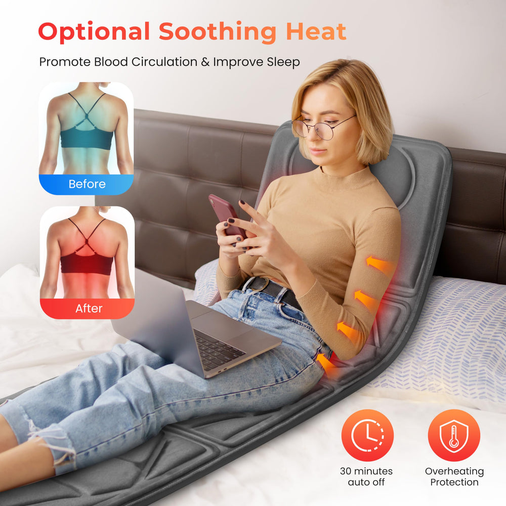 CuPiLo Massager Pad targeting shoulder back and lumbar zones for tailored comfort