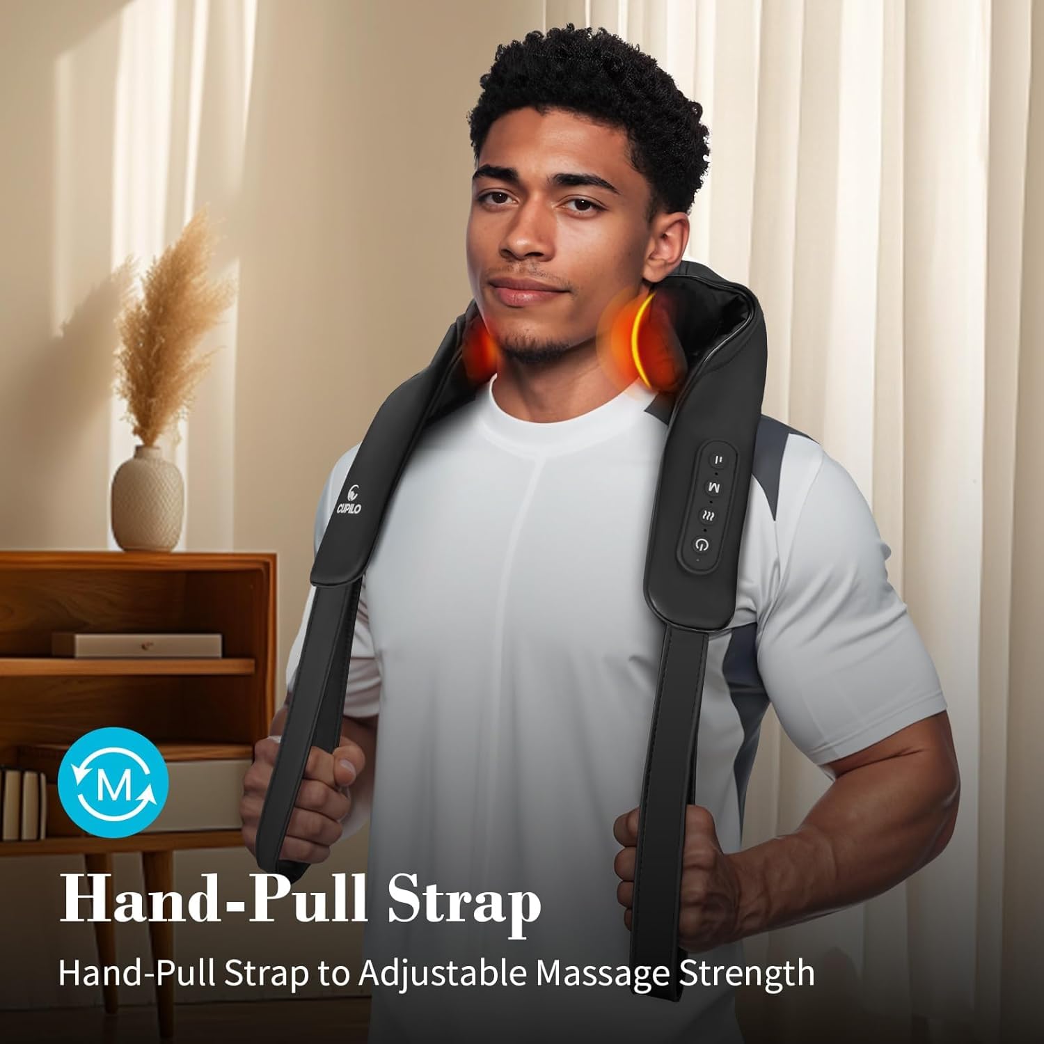 CuPiLo Neck Massager charges via Type-C for easy travel recharging.
