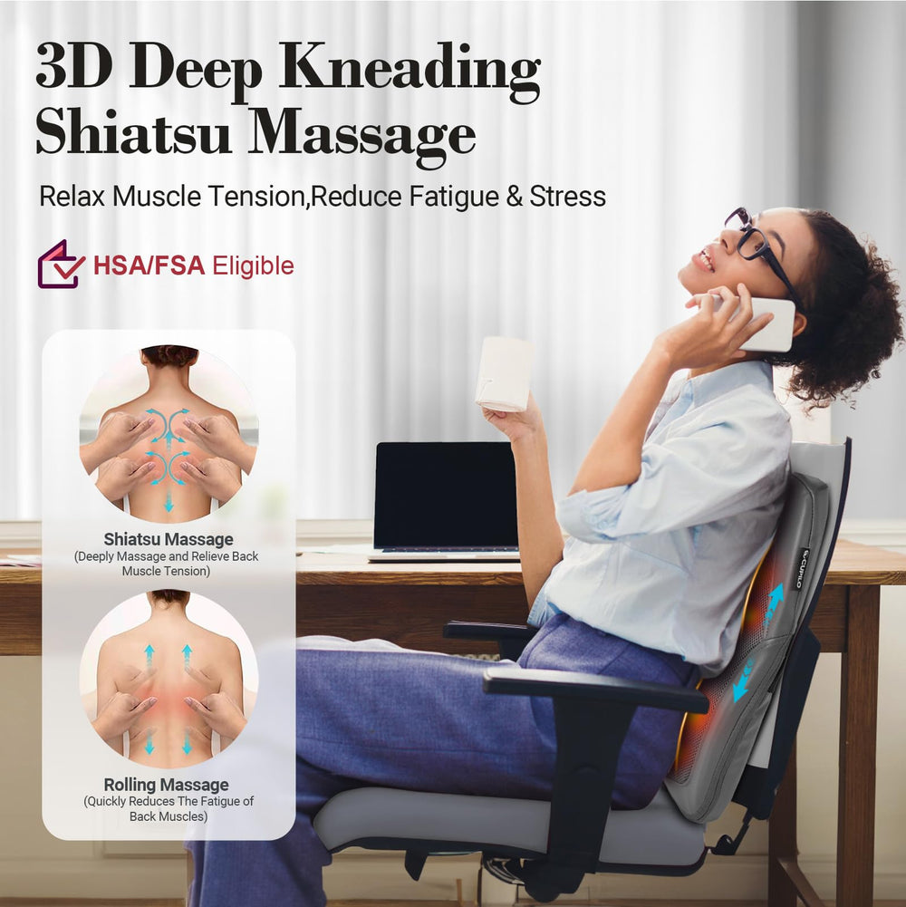 CuPiLo Shiatsu Back Massager control panel showing adjustable speed settings.