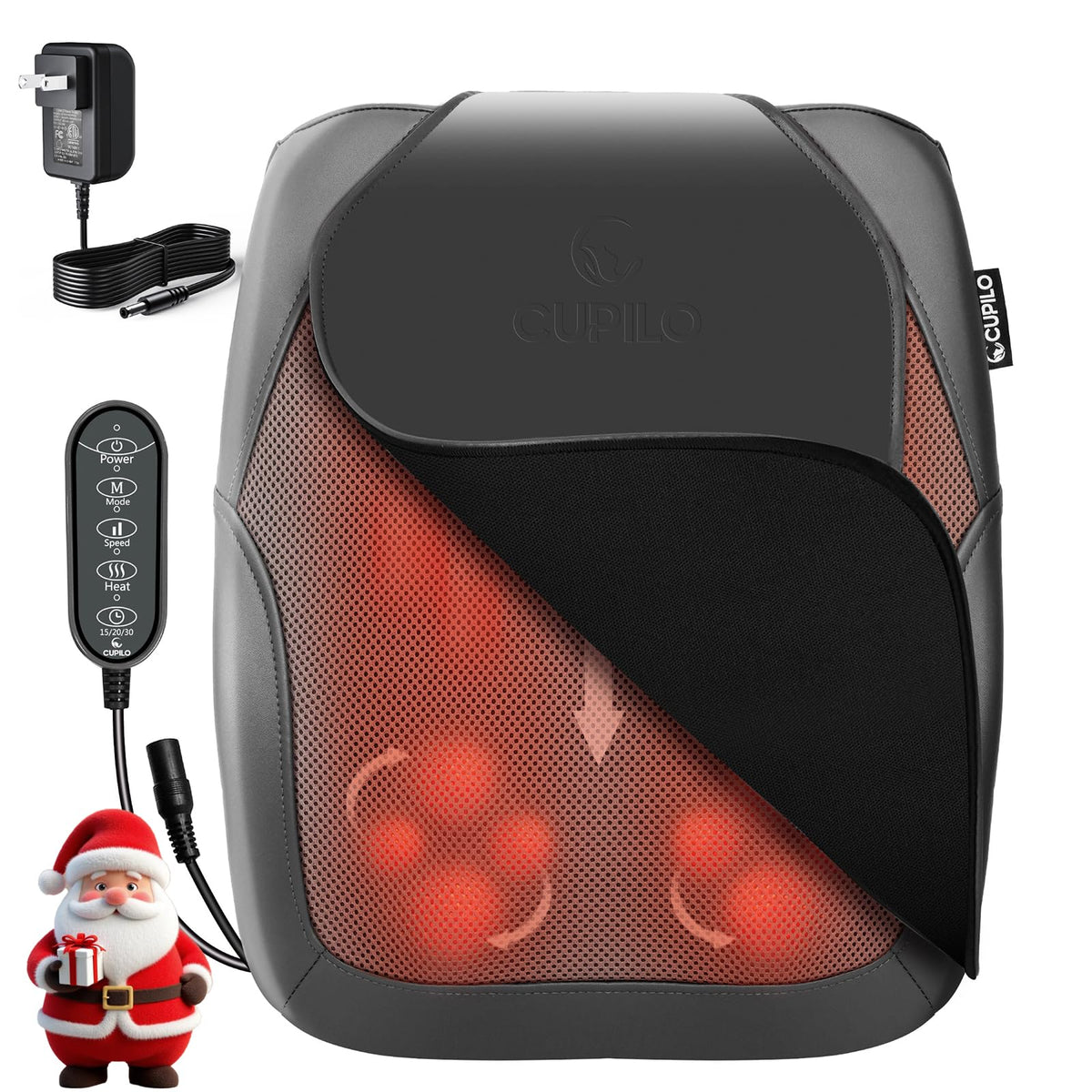 CuPiLo Shiatsu Back Massager front view for deep tissue relief and home use.