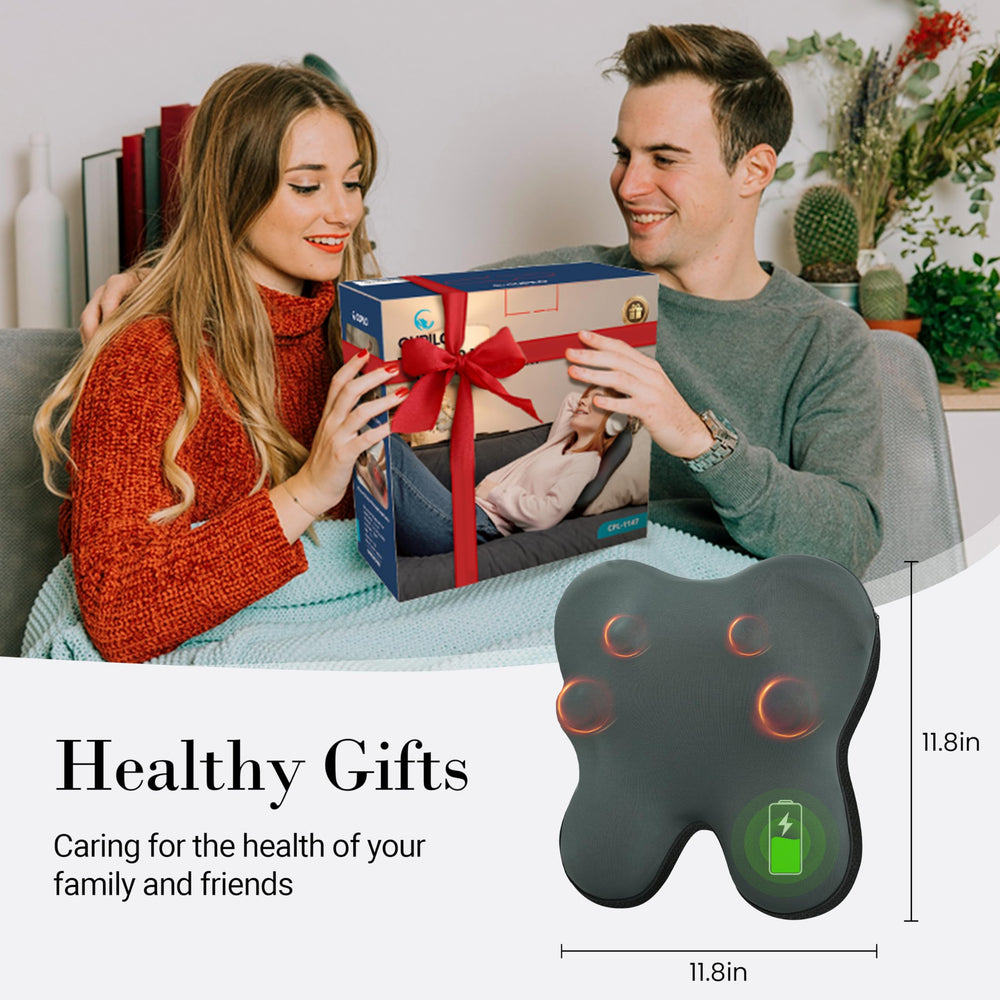 CuPiLo shiatsu neck massager with four deep kneading nodes for shoulder relief.