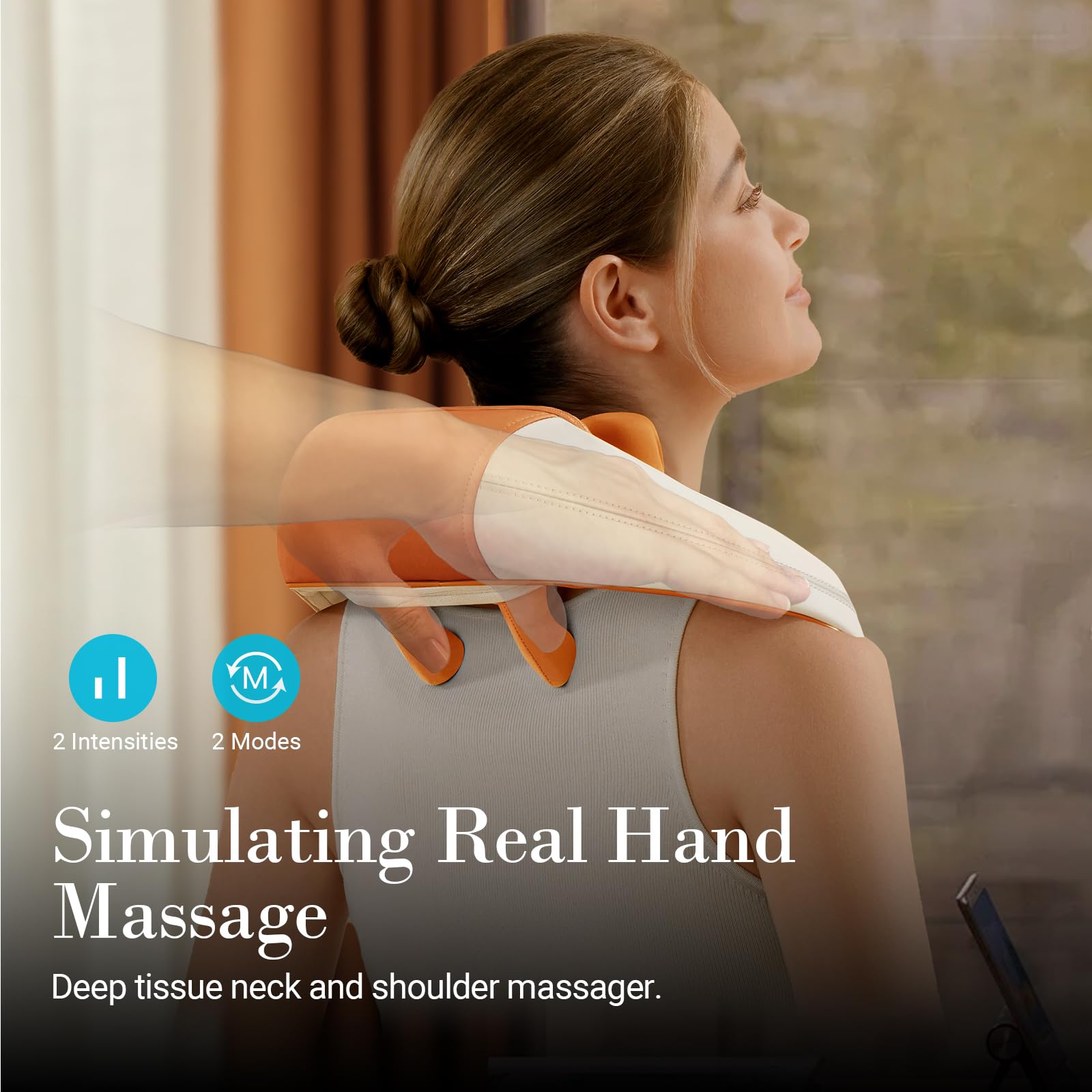 Close-up of 4D kneading nodes simulating deep tissue massage