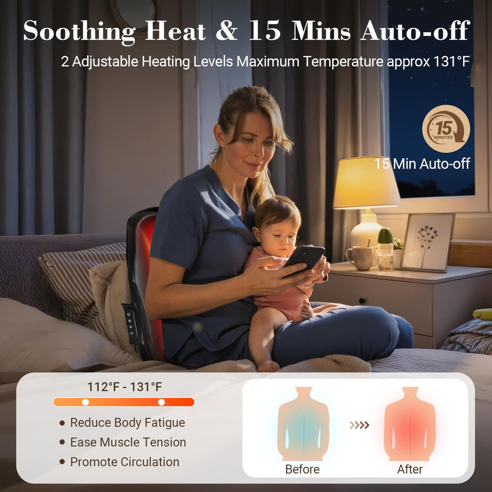 CuPiLo three massage zones cover full, upper, and lower back for customizable relief.