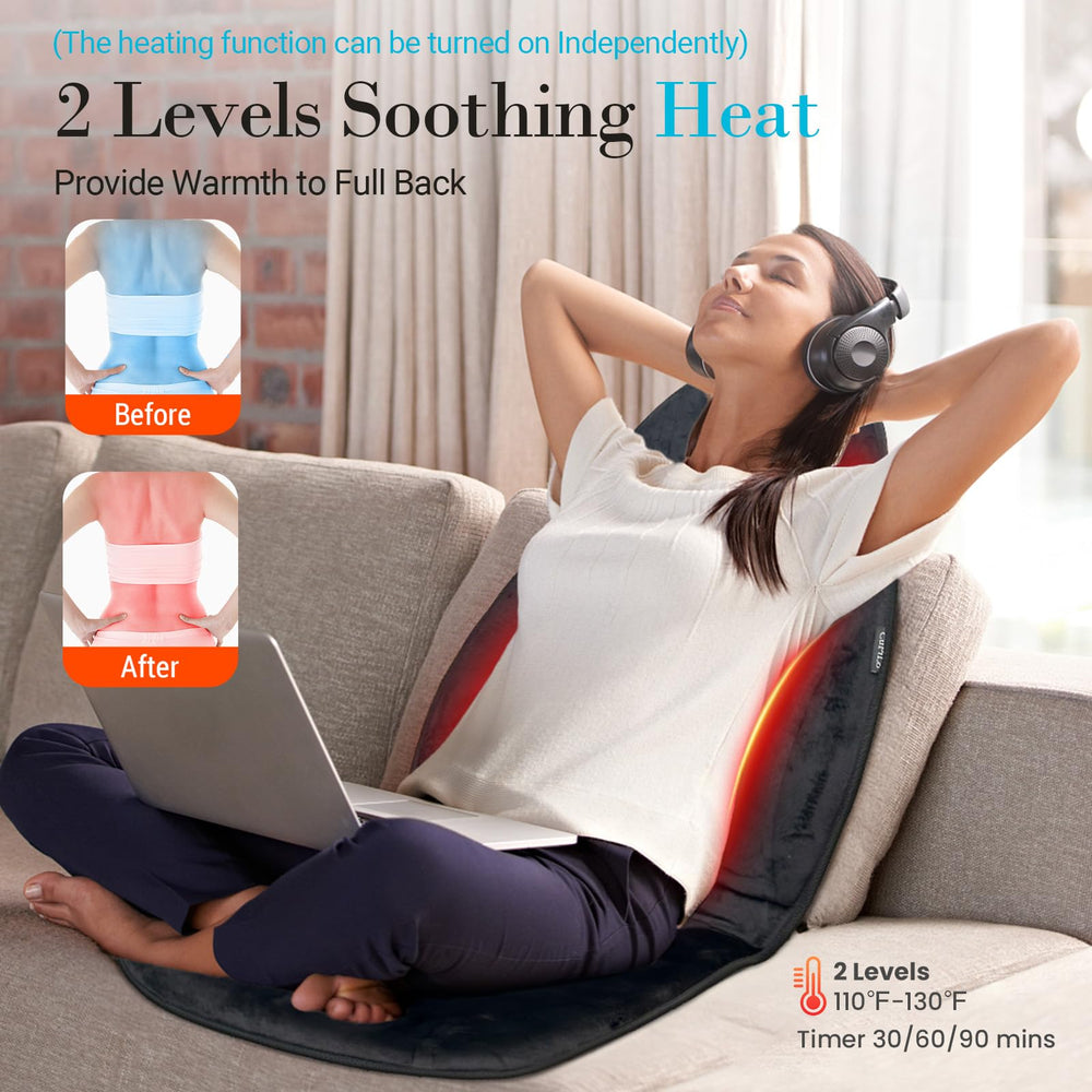 CuPiLo six vibrating motors provide gentle full-back relief