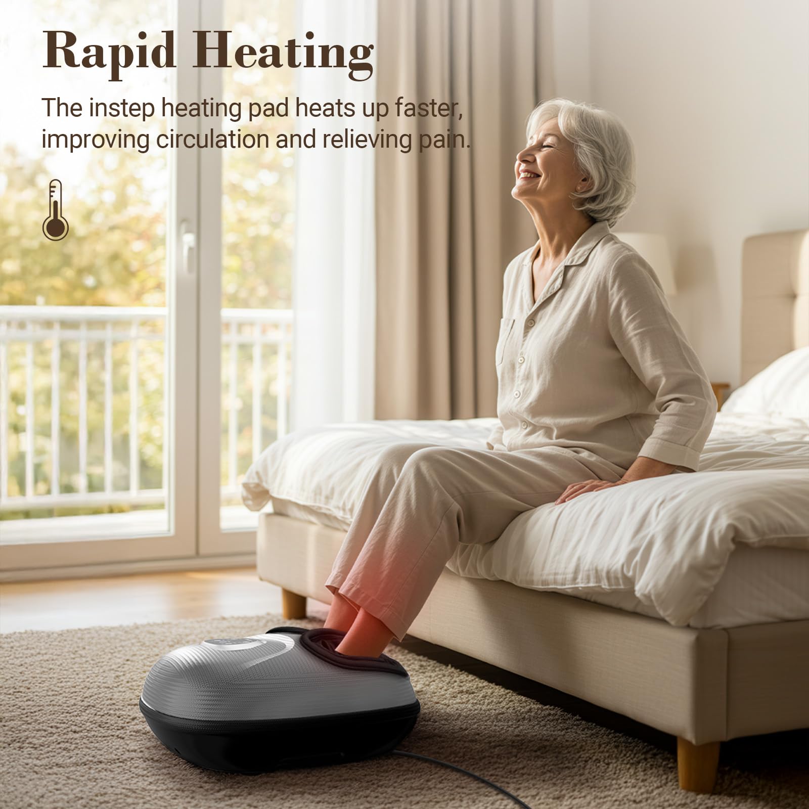 CuPiLo vibration settings suggesting three intensities for relaxing feet