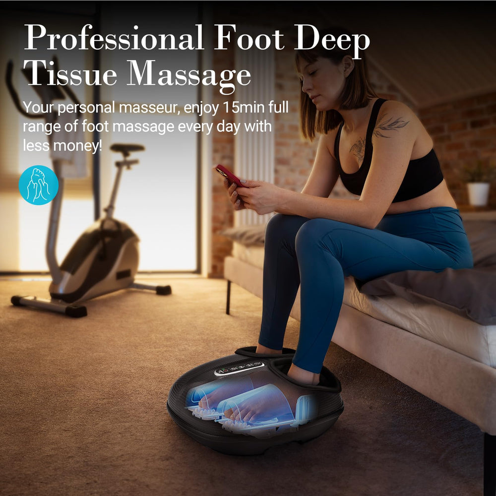 CuPiLo foot massager with heat offers warm therapy for comfort.