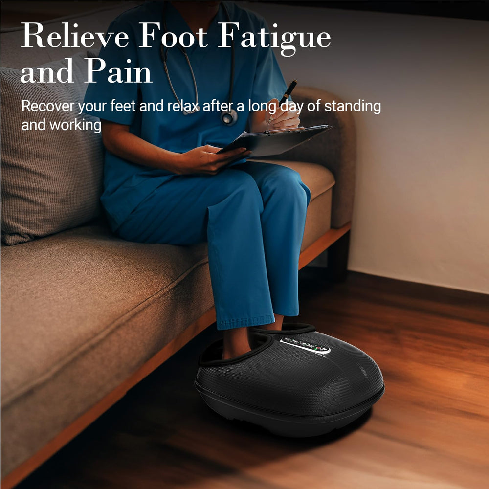 CuPiLo foot massager with rotating heads targets sore arches and tired feet.