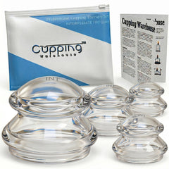 Cupping Warehouse Supreme 4: copas de silicona transparentes para monitorear la respuesta del tejido.