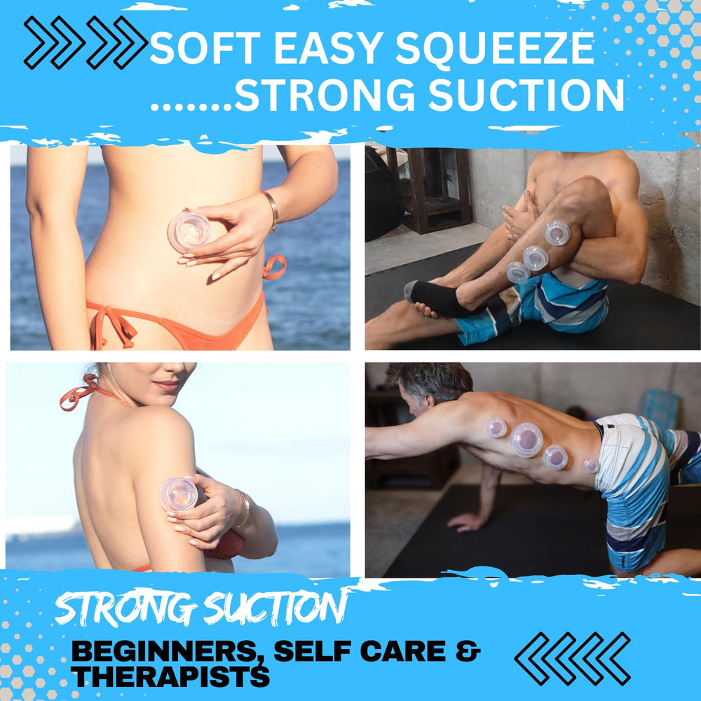 Cupping Warehouse Supreme 4 transparent cups for real-time tissue monitoring.