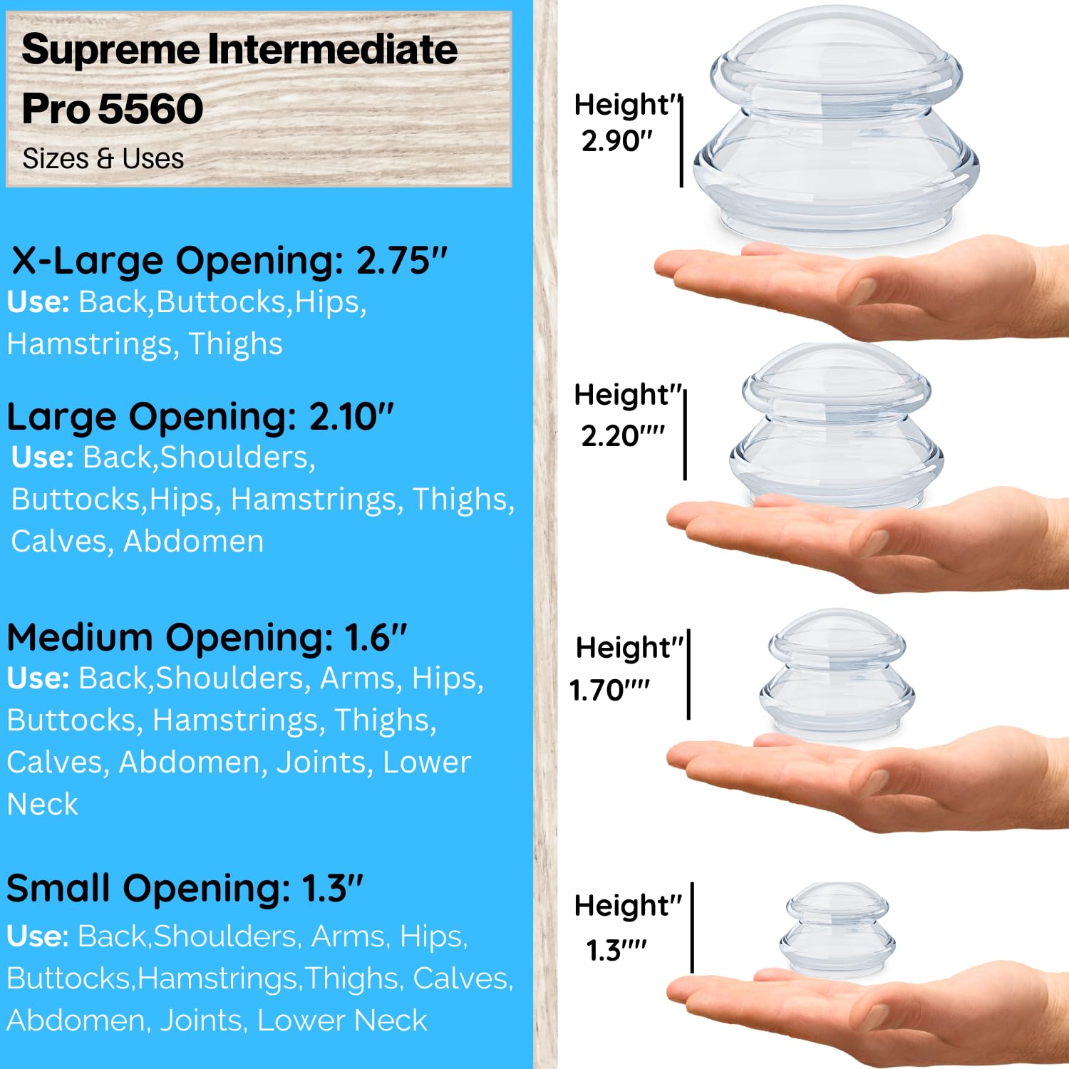 Cupping Warehouse Supreme 4 XL cup for full-body routines and cellulite support.