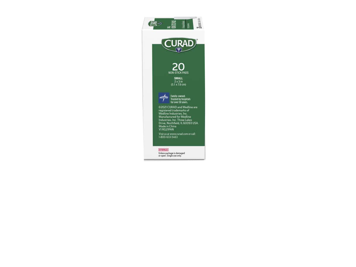 Curad almohadillas antiadherentes con capa ventilada para mayor confort.