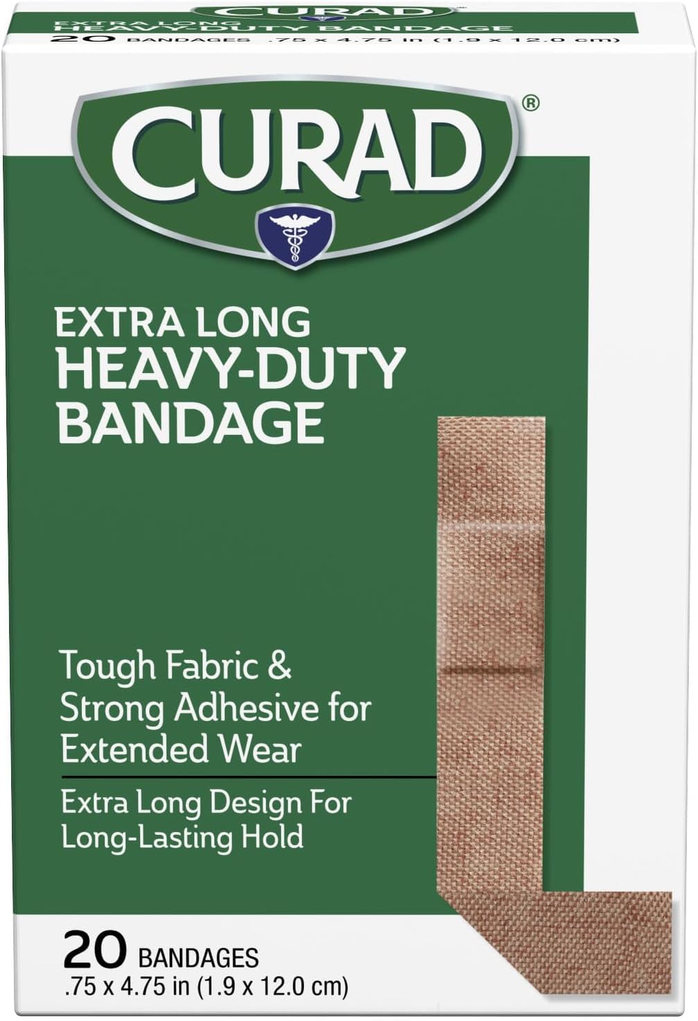 Curad durable protection long-format bandage stays in place during tough tasks