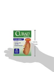 Curad bandage on skin demonstrates secure adhesion with latex-free comfort during everyday activities.