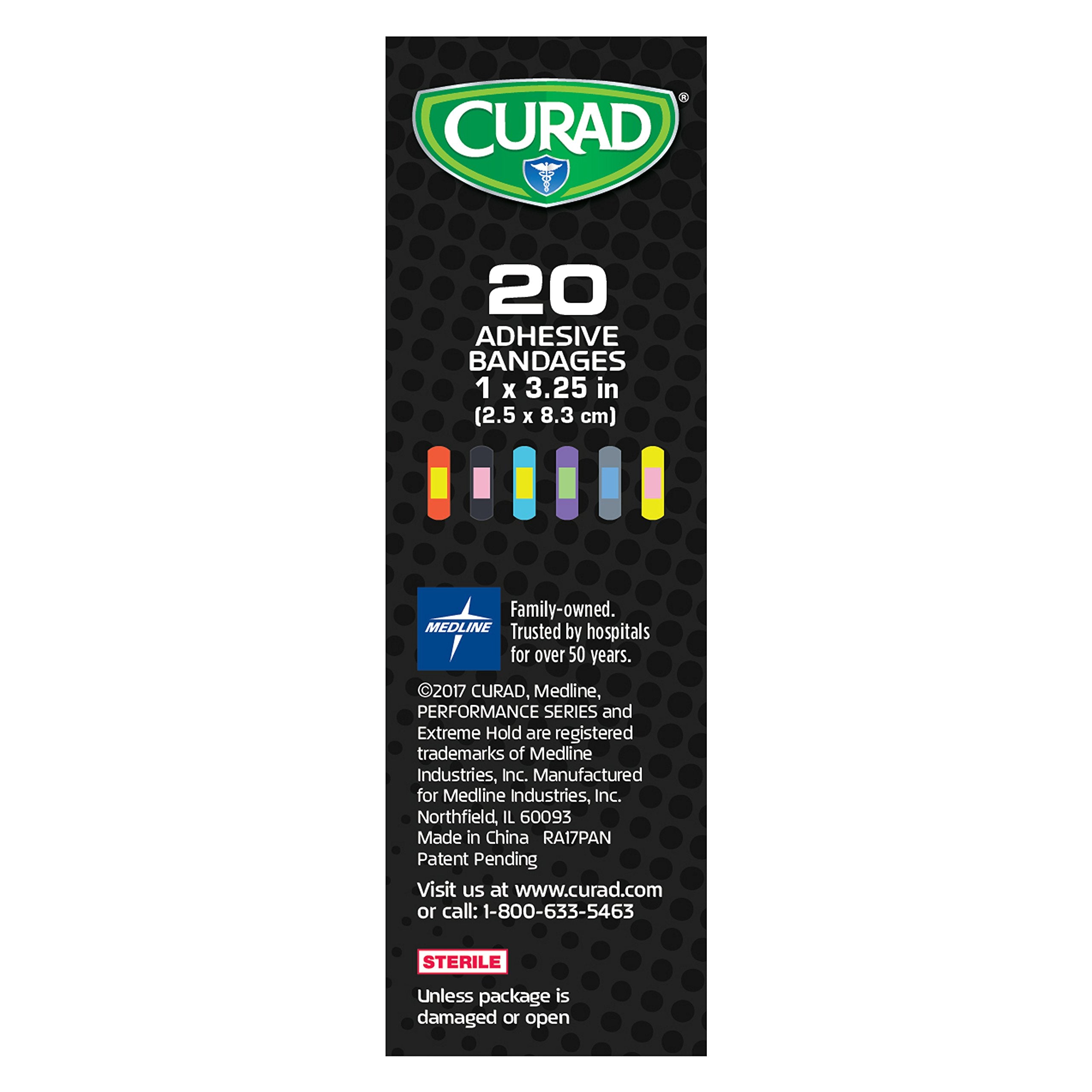 Curad CUR5020 bandages come in assorted colors for style and visibility.