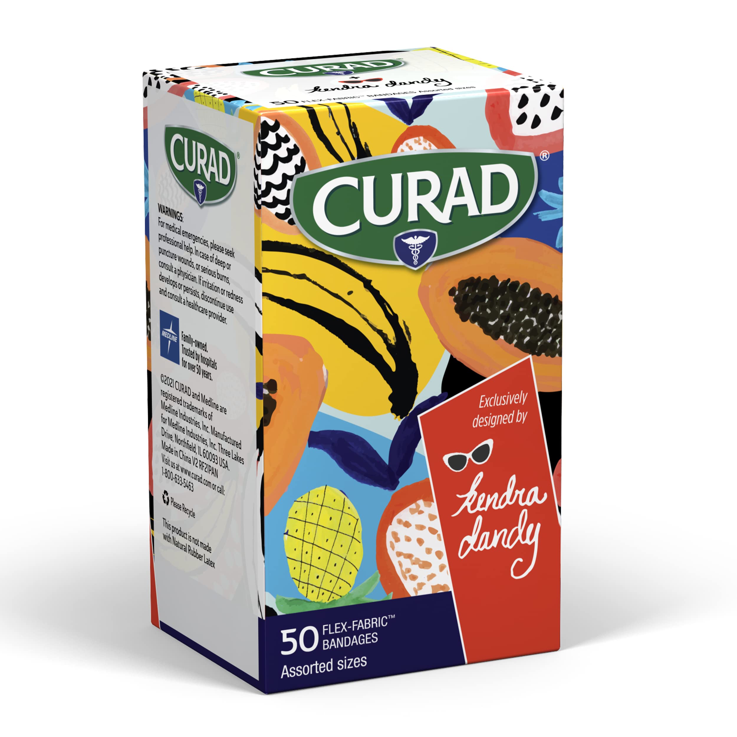 Curad Kendra Dandy bandages with orchid pattern brighten healing moments