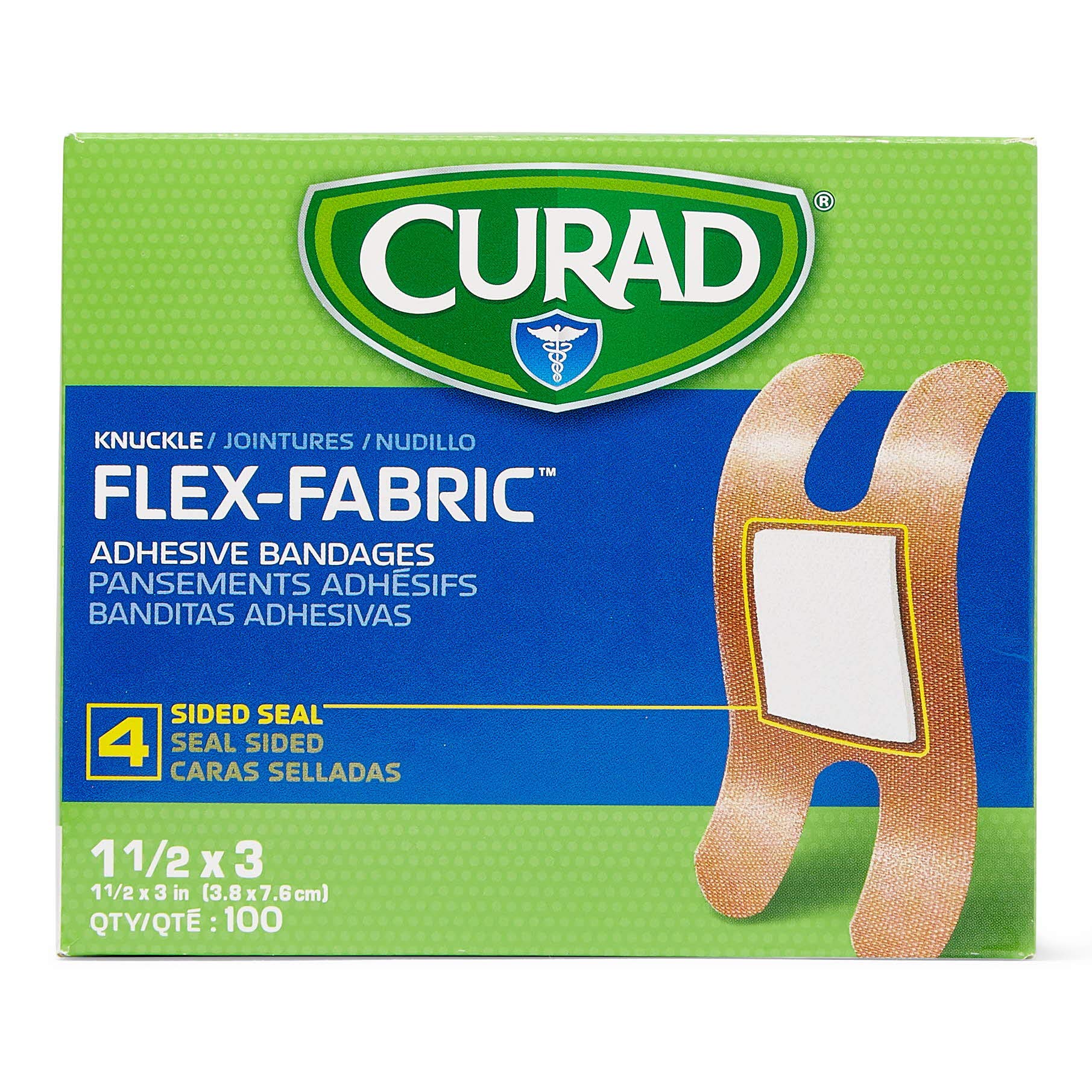 Curad knuckle bandage on finger provides secure everyday protection