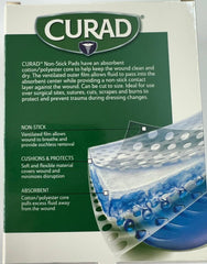 Curad non-stick pad draws fluid while protecting wound from sticking