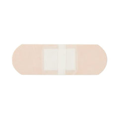CURAD plastic bandages on skin demonstrate breathable design for comfortable wear.