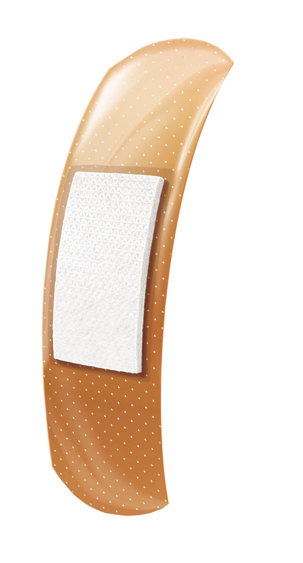 Curad plastic bandages resealable store display highlighting convenience.