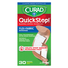 Curad QuickStop vendajes en tallas variadas para varias zonas del cuerpo.