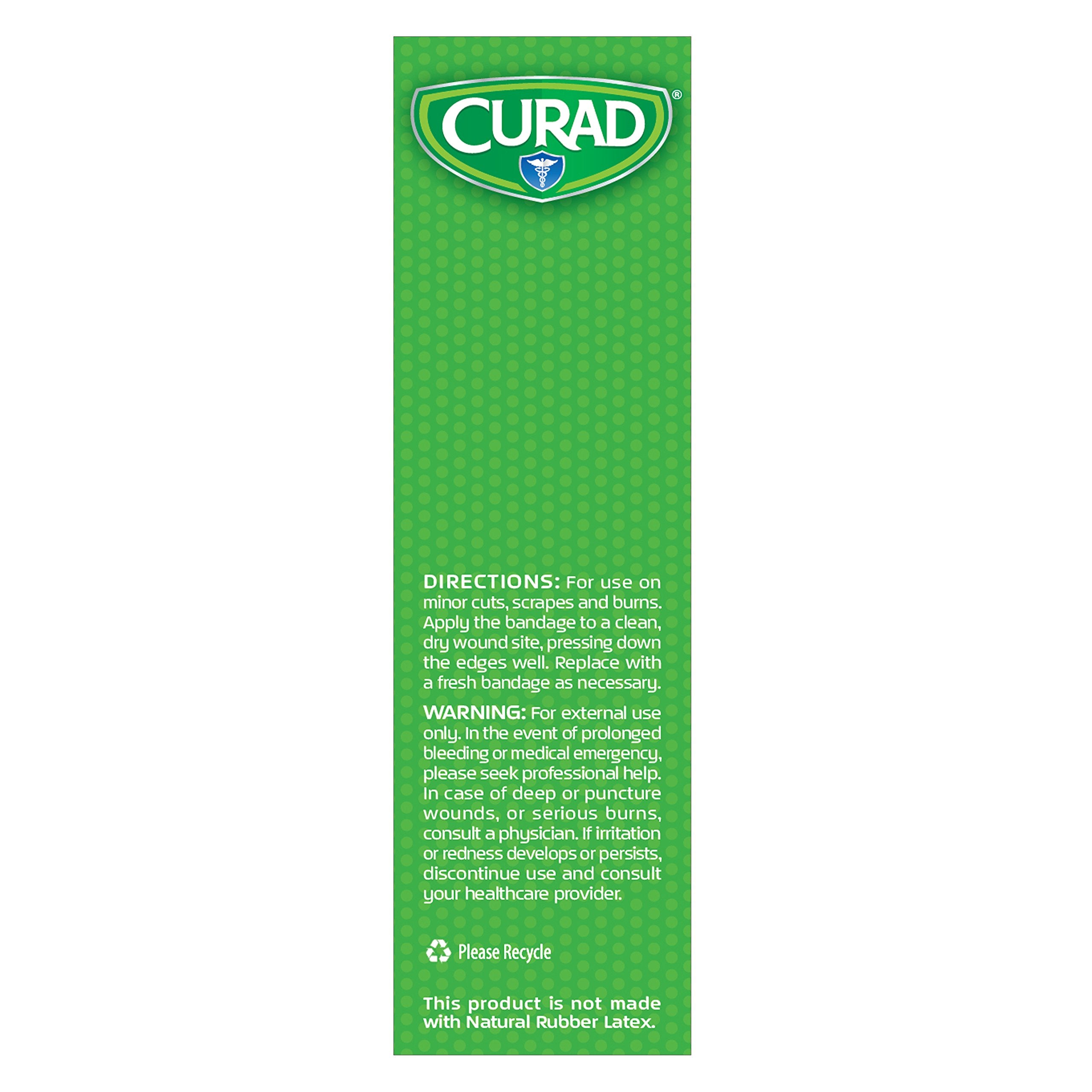 Curad QuickStop celulosa natural como agente para heridas leves.