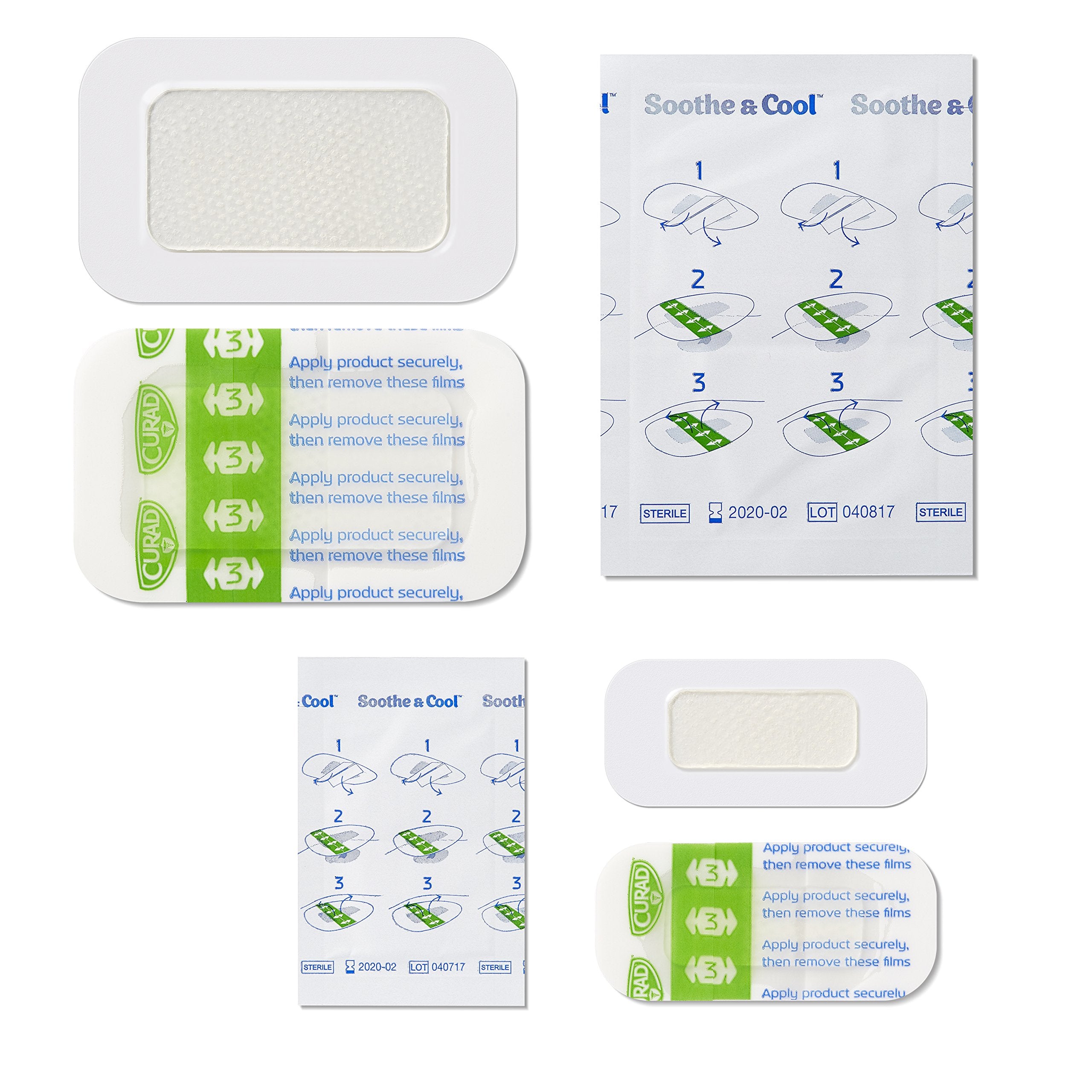Curad Soothe & Cool hydrogel pad cools on contact to comfort minor burns.