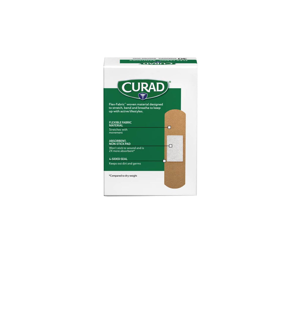 Water-repellent coating helps Curad bandages stay dry and secure when you’re active.