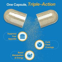 CuraLife Curaslim packaging with glass of water for easy daily dosage.