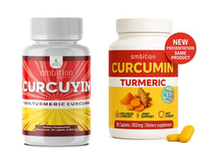 Curcuyin turmeric capsules in hand for convenient daily dosing.