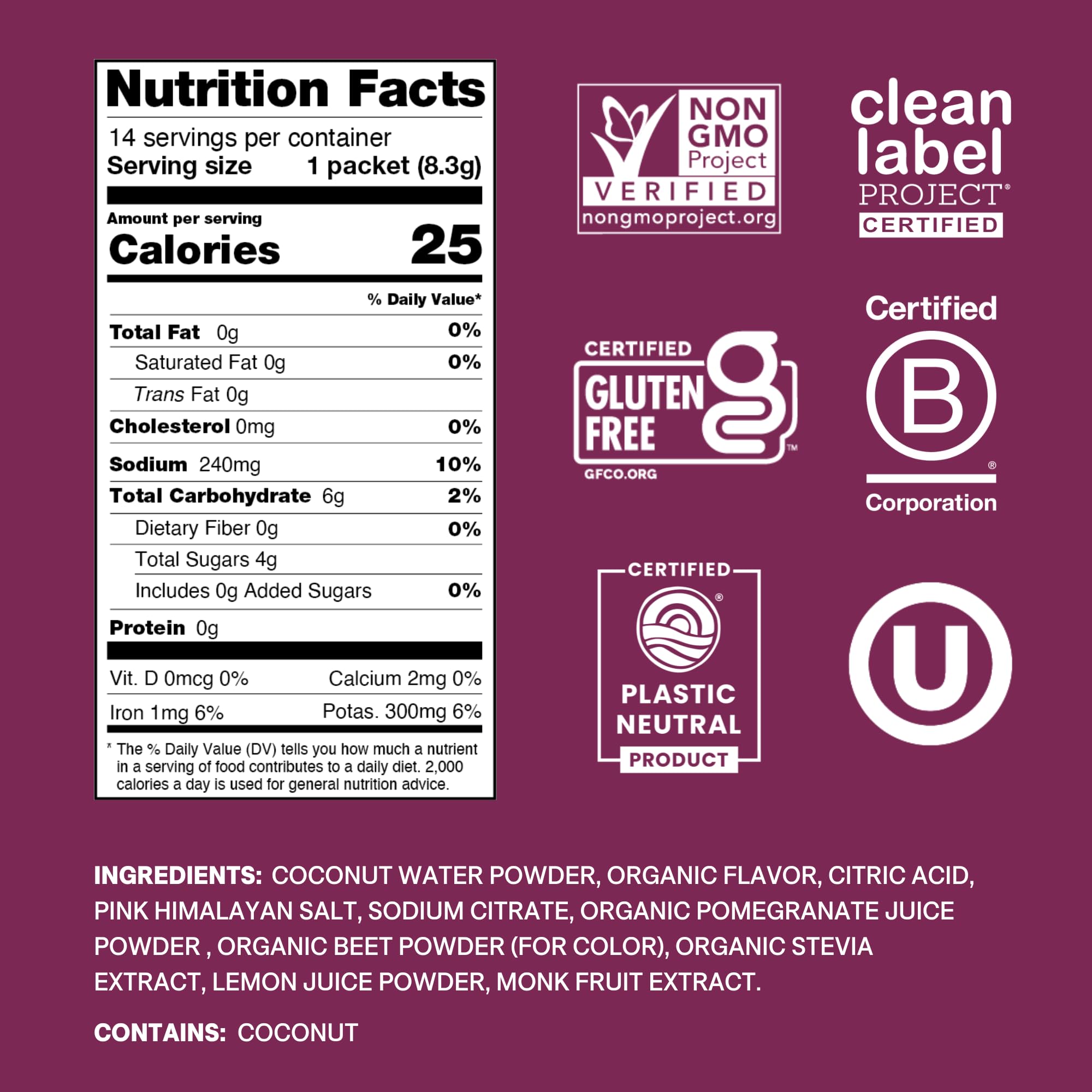 Cure Hydration Berry Pomegranate powder dissolving in water for quick hydration.
