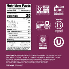Cure Hydration Berry Pomegranate powder dissolving in water for quick hydration.