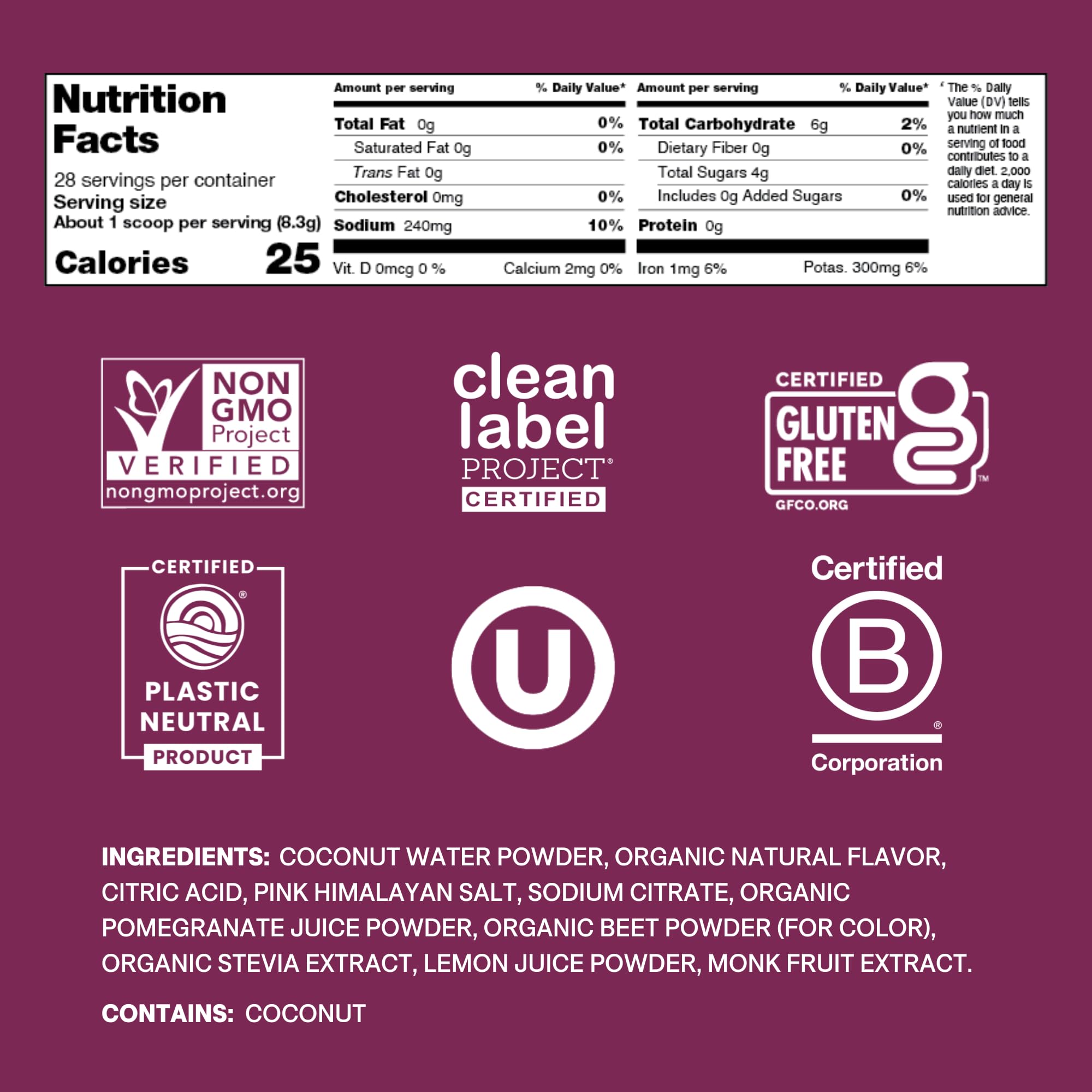 Cure Hydration Berry Pomegranate single-serve packet ready to mix
