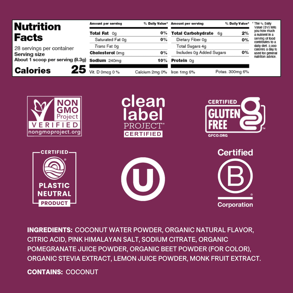 Cure Hydration Berry Pomegranate single-serve packet ready to mix