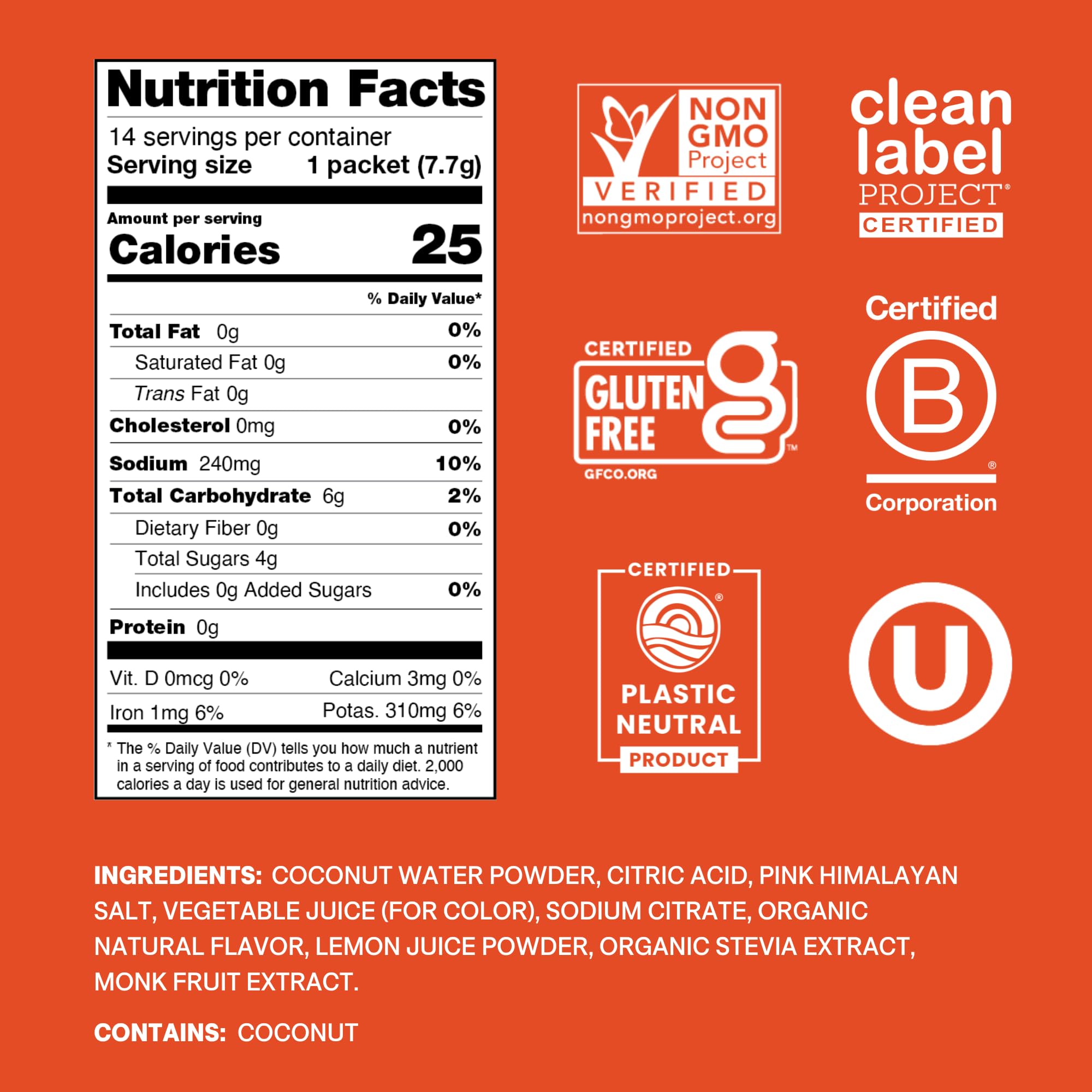 Cure Hydration Blood Orange packets side view highlighting portable, no-sugar electrolyte mix.