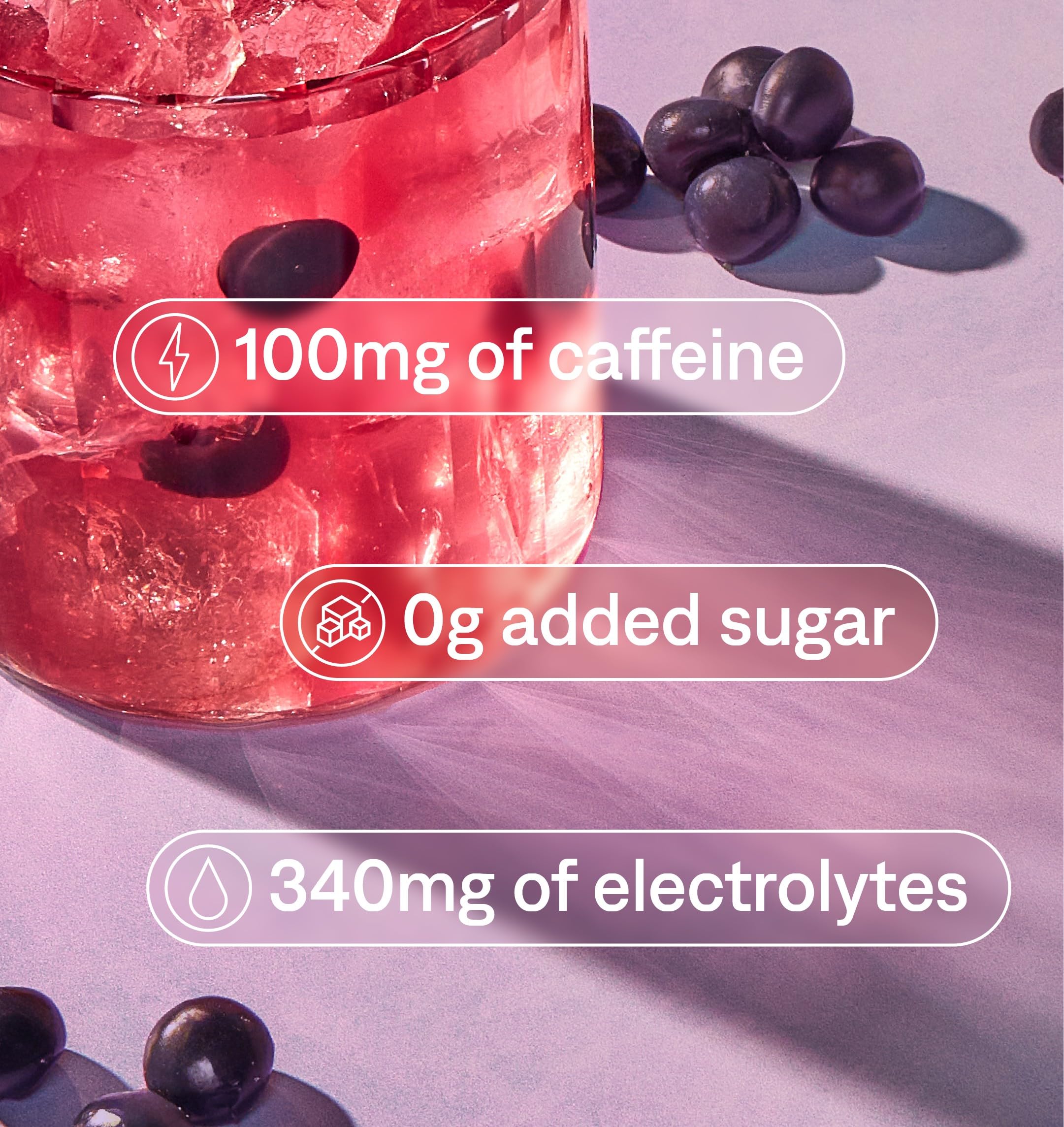 Cure Hydration ingredients showing coconut water and pink Himalayan salt visuals.