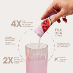 Cure Hydration grapefruit drink in a glass for quick hydration.