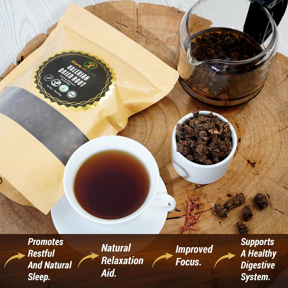 Cure wid Pure valerian root dried for tea preparation