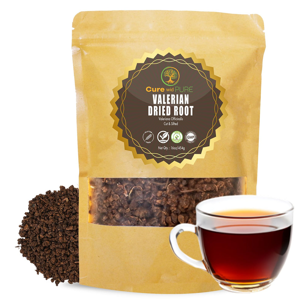 Cure wid Pure Valerian Tea pack front view for natural relaxation rituals
