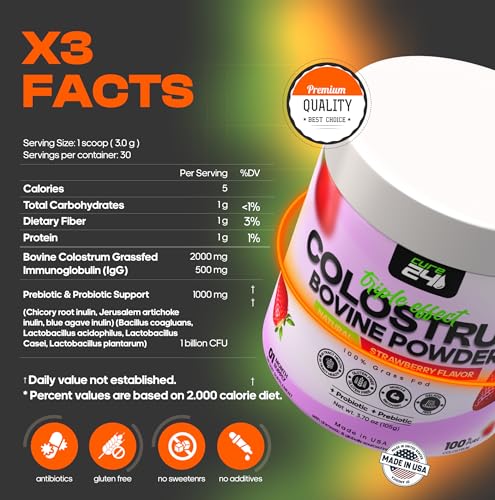 Cure24 Bovine Colostrum X3 scoop ready to mix.
