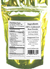 CurEase Goldenseal Powder ingredients: 100% goldenseal root, additive-free.