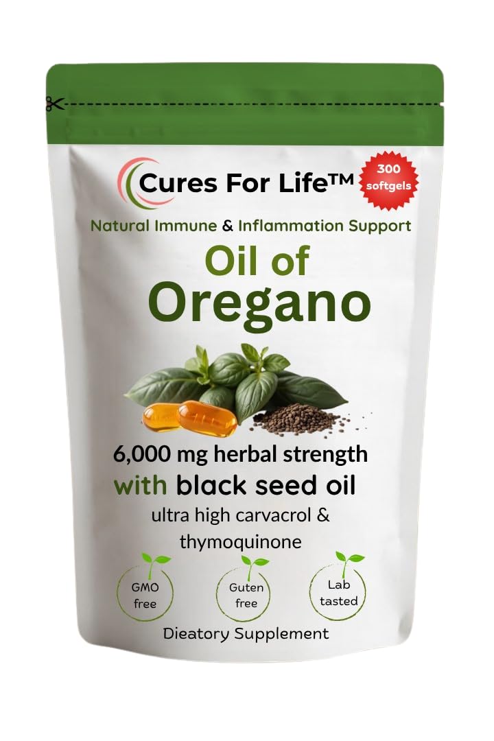 Cures For Life oregano oil and black seed oil ingredients list for reference.